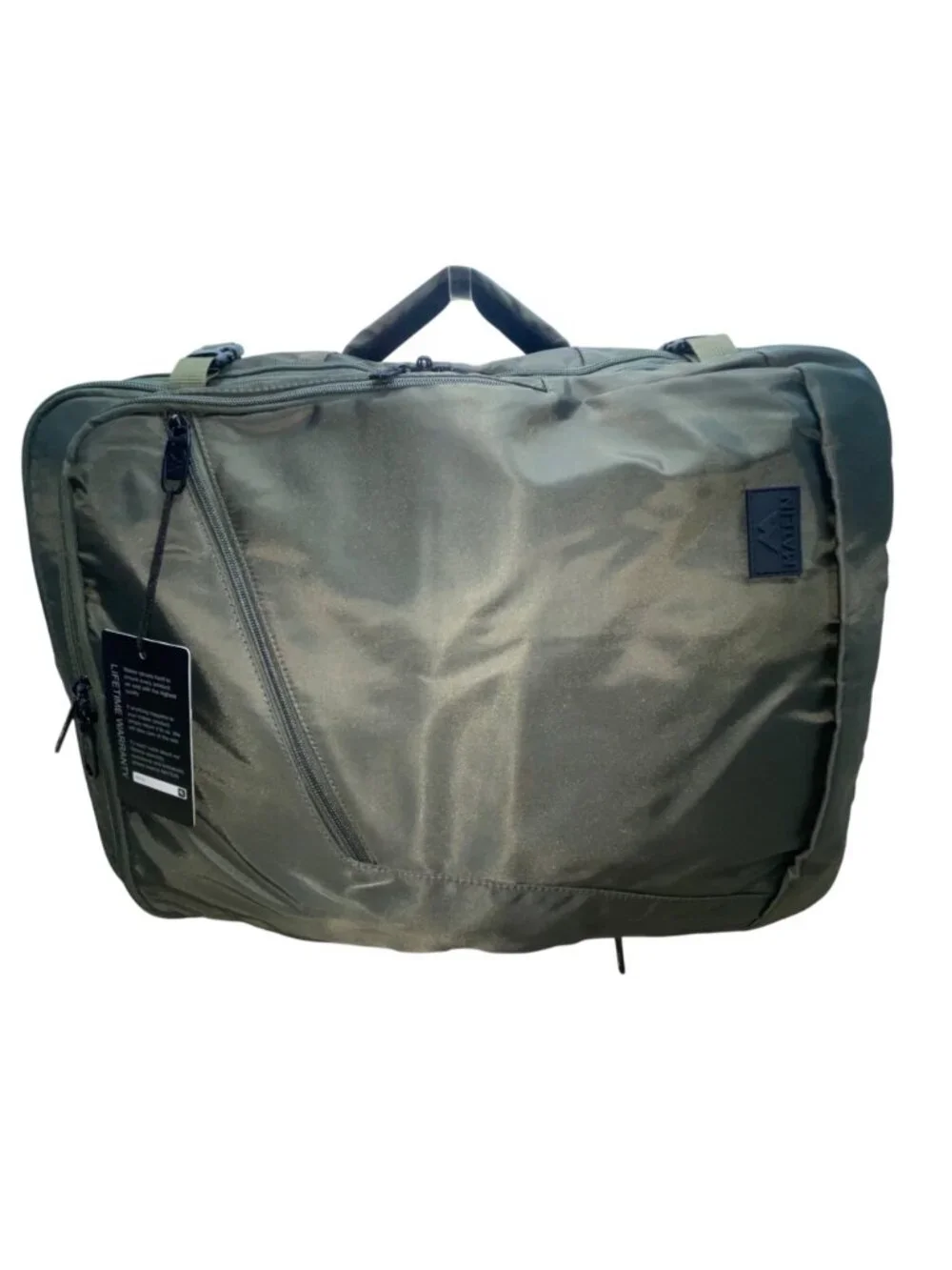 Matein Unisex Olive Green Nylon Adjustable Straps Convertible Travel Backpack